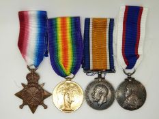 Royal Navy WWI medals comprising 1914/1915 Star, War Medal and Victory Medal named to 152297 H