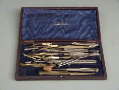 Cased set Harper and Tunstall Ltd, London and Glasgow drawing instruments