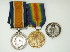 British Army WWI medals comprising War Medal and Victory Medal named to 28983 Pte E Barnard,