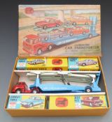 Corgi Toys diecast model Gift Set 28 Carrimore Car Transporter with Bedford Tractor Unit and four