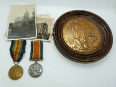 British Army WWI medals comprising War Medal and Victory Medal named to 50398 Pte R W Squires, Royal