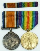 British Army WWI medals comprising War Medal and Victory Medal named to 2 Lieutenant C G Horton