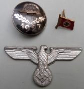 German Der Stahlhelm 1927 enamel badge and two Nazi badges