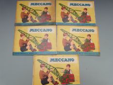 Five sets of Meccano instructions for outfits 3, 4, 5, 6 and 7/8.