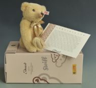 Steiff Teddy bear Edward with blonde mohair, 26cm tall, limited edition 687 of 1907, in original box