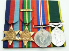 British Army WWII medals comprising 1939/1945 Star, Pacific Star with clasp for Burma, War Medal and