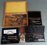 Three draughtsman's sets, engineering tools etc