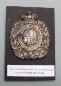 Victorian c1860 1st Warwickshire Rifle Volunteers officer's cross belt plate