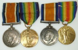 Royal Navy WWI medals comprising two pairs of War Medals and Victory Medals named to 78527 G S