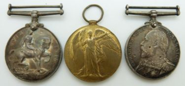 Royal Navy WWI medals comprising War Medal and Victory Medal named to 162275 F Blandford, Master