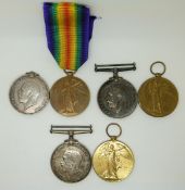 British Army WWI medals comprising three pairs of War and Victory Medals for the Royal Engineers
