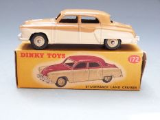 Dinky Toys diecast model Studebaker Land Cruiser with brown and cream body and cream hubs, 172, in