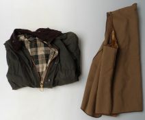 Barbour Boarder gentleman's wax jacket size 40 together with a Barbour fur lined jacket lining, size