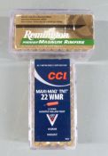 One-hundred Remington and CCI .22 rifle cartridges, all in original boxes. PLEASE NOTE THAT A
