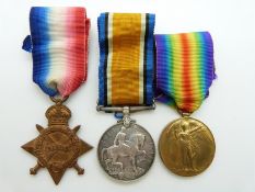 Royal Navy WWI medals comprising 1914/15 Star, War Medals and Victory Medal named to 1039 G