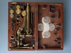 Smith & Beck No 6 Coleman Street London, microscope No.404, in original fitted mahogany case with