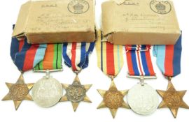 British Forces WWII boxed medal comprising 1939/1945 Star, France & Germany Star and Defence