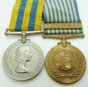 Royal Navy Korea Medal named to 891152 J Hadden, SM RN with his United Nations Korea Medal