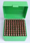 One-hundred .223 rifle cartridges, in Case-Gard RS100 carry case. PLEASE NOTE THAT A VALID