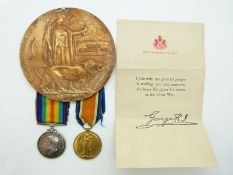 British Army WWI medals comprising War Medal and Victory Medal named to 31997 Pte W F Yull,