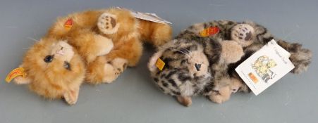 Two Steiff Teddy bear cats both Original, each 25 cm long.