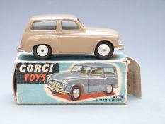 Corgi Toys diecast model Hillman Husky with tan body, 206, in original box.