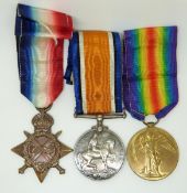Royal Navy WWI medals comprising 1914/1915 Star, War Medal and Victory Medal named to 309898 A F