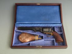 Colt Navy second generation .36 six shot double action percussion revolver with ornately engraved