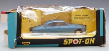 Tri-ang Spot-On diecast model Jaguar 'S' with blue body and red interior, 276, in original box.
