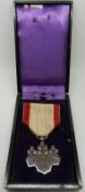 Japanese WWII medal Order of the Rising Sun 8th class, in original case (solid silver)