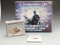 Commodore C64 Terminator 2 Judgement Day edition personal computer and a 1530 Datassette Unit with