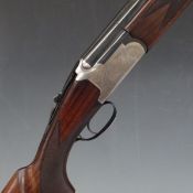 Lanber 12 bore over and under shotgun with engraved locks, underside, trigger guard, top plate and