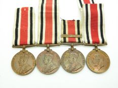 Four Special Constabulary Long Service Medals (George V) for Joseph Colbert, Harry Hough, James