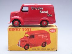Dinky Toys diecast model Trojan Van Brooke Bond Tea with red body and hubs, 455, in original box.