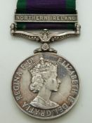 British Army General Service Medal with clasp for Northern Ireland named to 24214115 Gunner G T