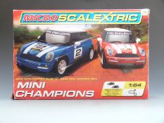 Hornby Micro Scalextric model slot car racing set 'Mini Champions', G1054, in original box.