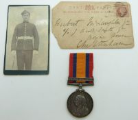 British Army Boer War Queens South Africa Medal with clasp for Orange Free State named to 451 Gunner