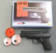 Gamo AF-10 .177 air pistol, serial number 0544108, in original box