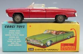 Corgi Toys diecast model Chrysler Imperial with red body and cream interior, 246, in original box.