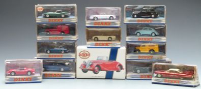 Thirteen Matchbox The Dinky Collection diecast model cars including 1939 Triumph Dolomite, all in