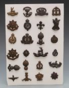 Display of 20 officers' OSD collar badges, Tank Corps, Black Watch, Paras, Worcester Yeomanry,