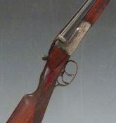 Unnamed 16 bore side by side shotgun with engraved lock, trigger guard, underside and top plate,