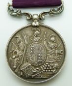 British Army Long Service and Good Conduct Medal (Victoria) with swivelling scroll suspension, named