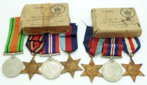 British Forces WWII boxed medals comprising 1939/1945 Star, France & Germany Star and War Medal,