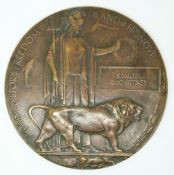 WWI Memorial Plaque for Samuel McCartney