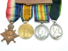 British Army WWI medals comprising 1914/1915 Star, War Medal and Victory Medal named to 532 Driver W