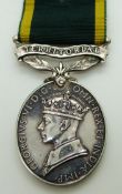 British Army Territorial Efficiency Medal (George VI) named to 2585622 Signalman N A Bennett,