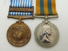 British Army Korea Medal named to 22828689 Pte S Saunders, RASC together with his United Nations