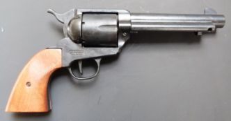 BBM Webley ME Ranger style six-shot single action 9mm blank firing revolver with shaped wooden grips