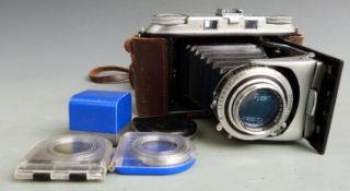 Voigtlander Bessa II rangefinder camera with Heliar 1:3.5/105 lens, in leather case, together with